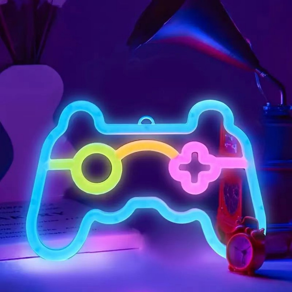 Gaming Accessories Lights - ไฟนีออน LED รูปจอยเกมส์ 1 ชิ้น ใช้พลังงานจาก