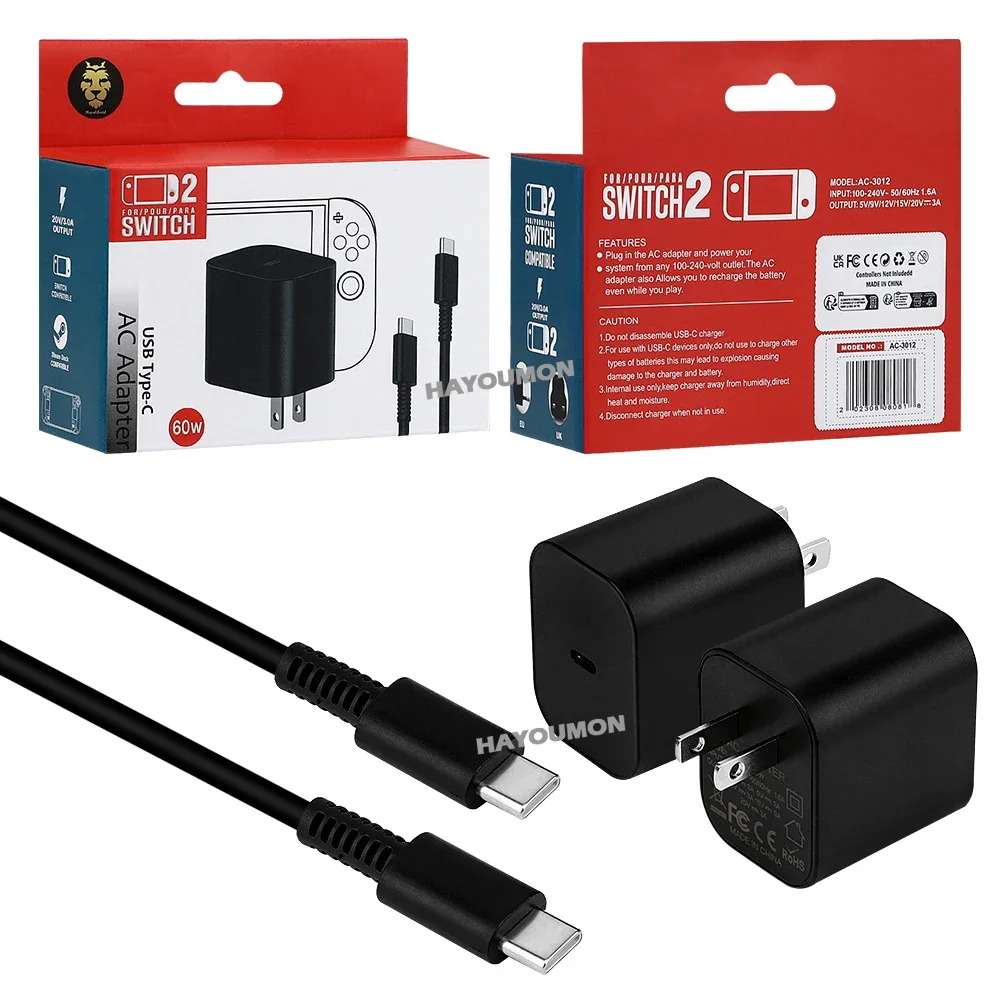 Gaming Accessories Uk - อะแดปเตอร์ AC แบบ Type-C 60W สำหรับ