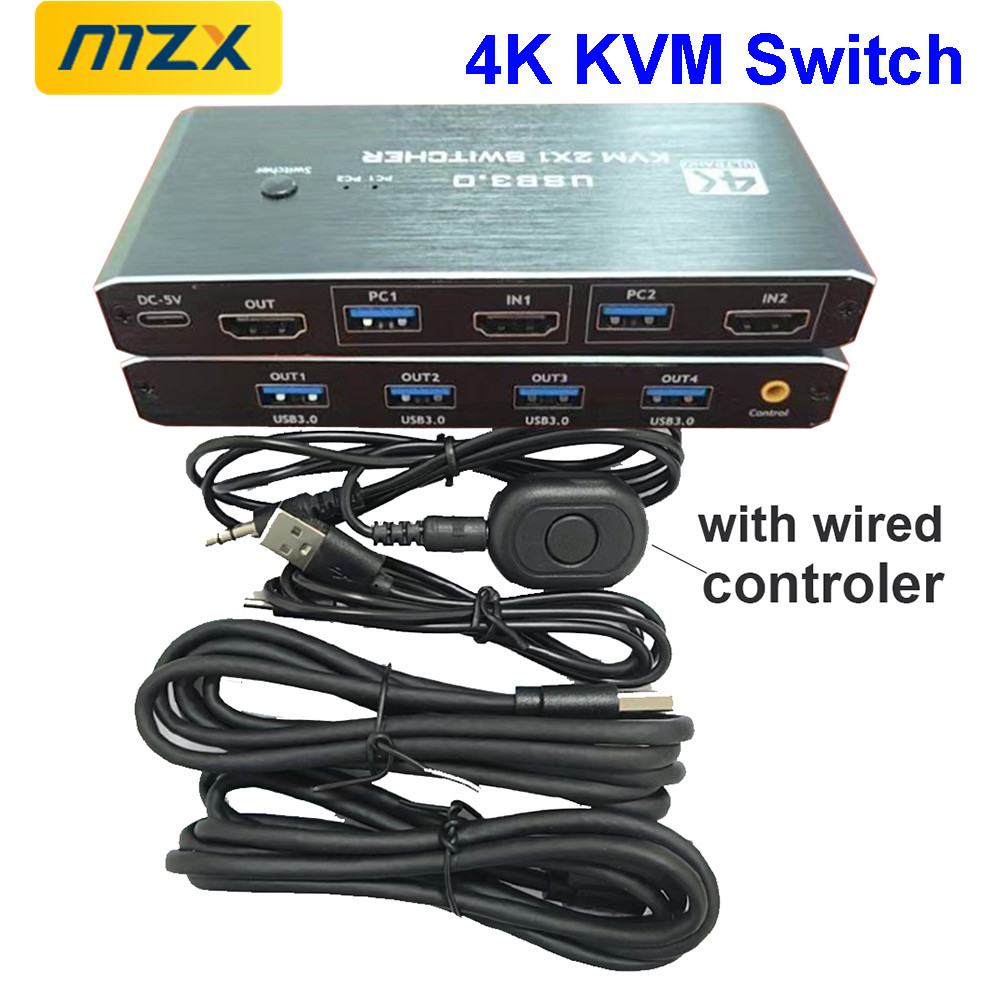 Gaming Equipment Accessories - KVM สวิตช์ 4K 60Hz ฮับ USB