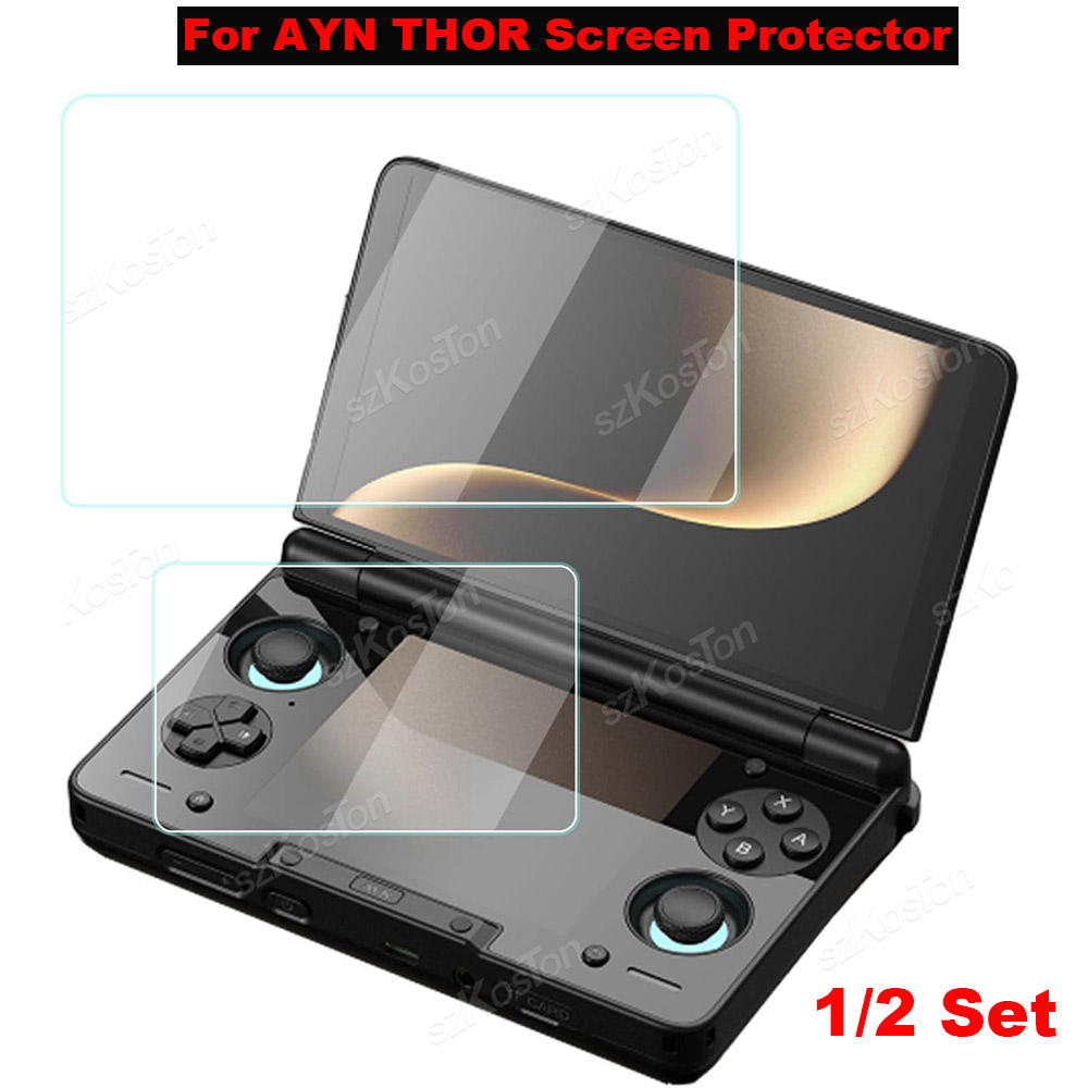 Gaming Accessories Console - 2in1 สำหรับ AYN THOR ฟลิปคอนโซลเกมจอคู่กระจกนิรภัยป้องกันรอยขีดข่วนสำหรับ AYN