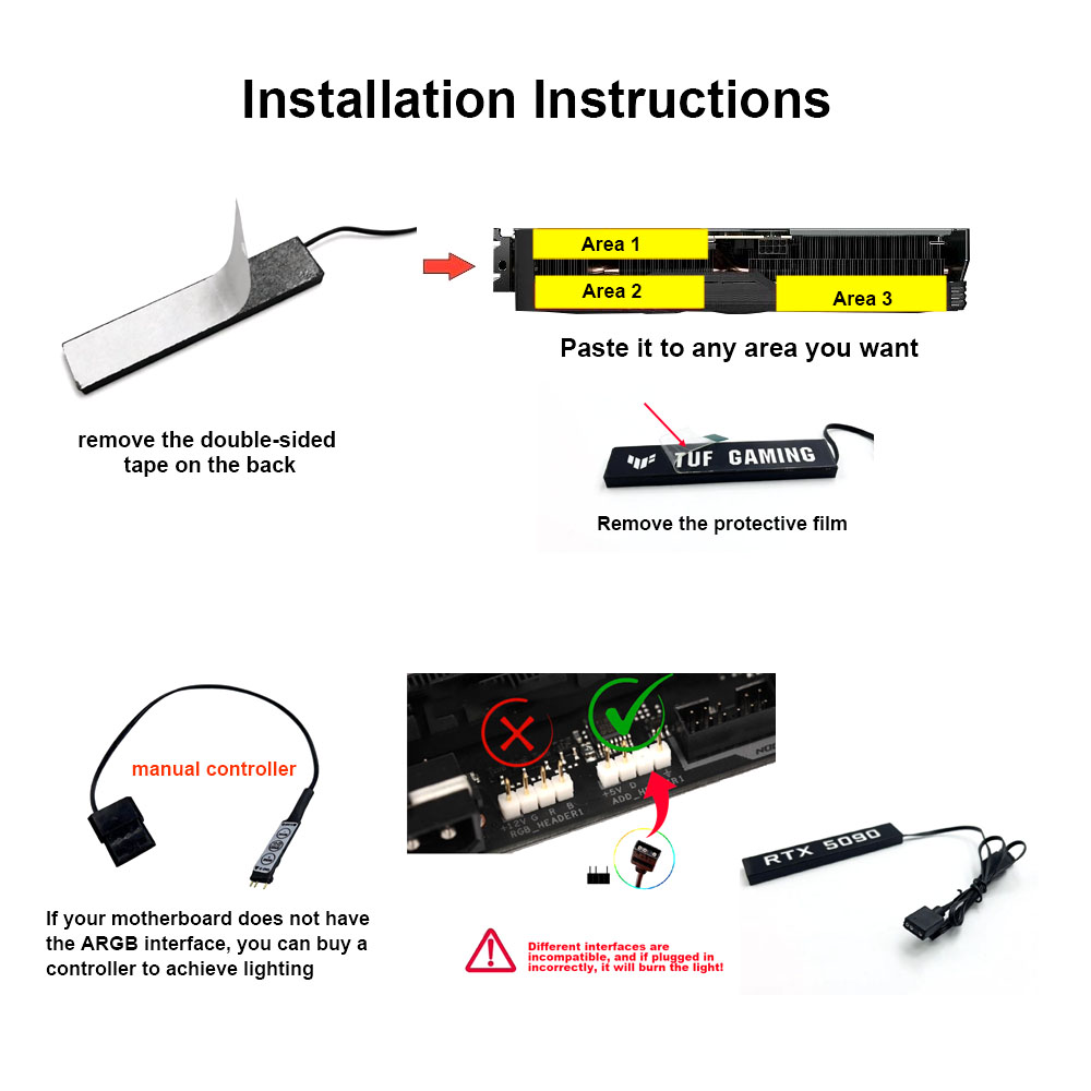 การ์ดแสงสําหรับ RTX 5090 5080  - Gaming Accessories Lights บทวิจารณ์และราคา