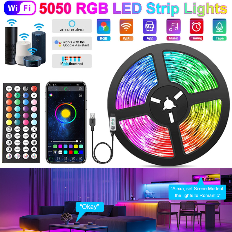 ไฟแถบไฟ LED บลูทูธ WiFi USB RG - Gaming Accessories Lights บทวิจารณ์และราคา