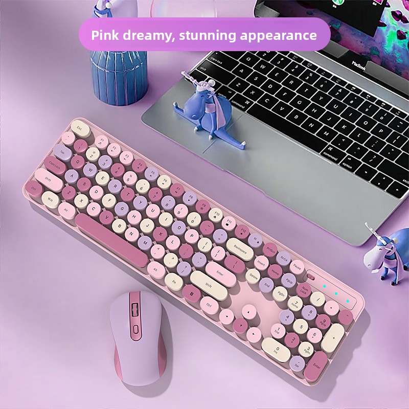 ชุดคีย์บอร์ดและเมาส์ไร้สายสีชม - Gaming Accessories Uk บทวิจารณ์และราคา