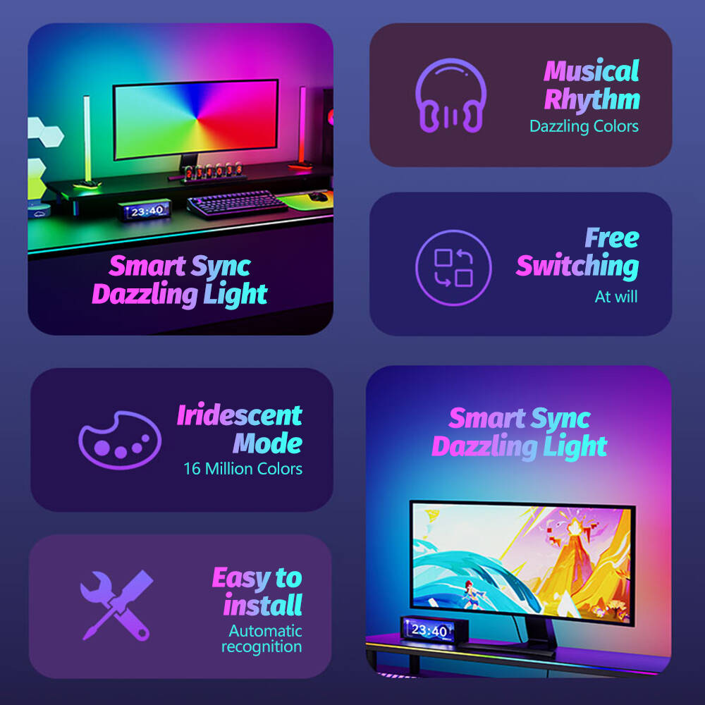 แถบไฟ LED ซิงค์แสงอัจฉริยะสำหร - Gaming Accessories Lights บทวิจารณ์และราคา