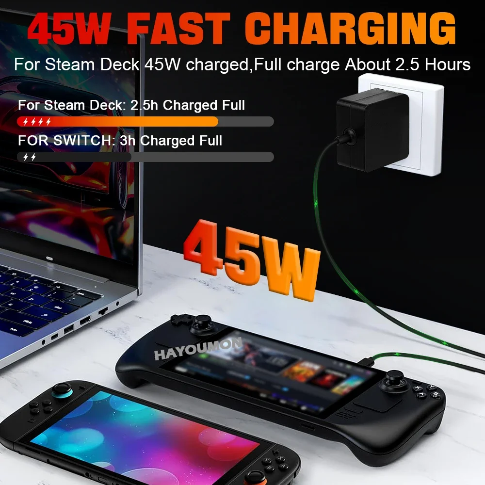 อะแดปเตอร์ AC 45W ชาร์จเร็ว พร - Gaming Accessories Uk บทวิจารณ์และราคา
